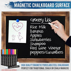 HBCY Creations 18" x 24" Torched Brown Solid Wood Frame Wall Chalkboard, Magnetic Surface, Home Décor, Restaurant & Café Menus, Blackboard, Includes Chalk, Eraser & Hanging Hardware