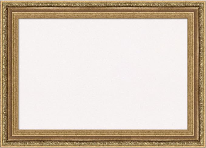 Amanti Art White Cork Board for Wall, 21x29 Vision Board with Gold Frame, Medium Corkboard Office Decor for Home Organization, Traditional Corkboard Pinboard to Display Items for Home Organization