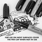 Buecs King Size Permanent Markers, 40 Count Black Jumbo Permanent Markers, Chisel tip, Waterproof & Smear Proof Markers, Quick Drying, Office Supplies for School, Office, Home