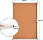 BIBOC EnclosedCork Bulletin Board 36x24 inch Lockable Cork Noticeboard Display Cases Tamperproof Notice Poster Memo Board with Class 1 Aluminum Frame (Cork, 24×36 inches)