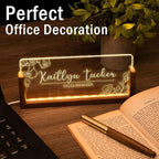 Desk Name Plate Personalized, Custom Office Light Up Name Plate for Desks, Desk Decorations for Women Men Office, Employee Appreciation Gifts for Coworkers