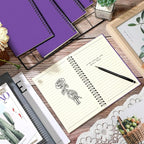 Yahenda Spiral Notebook Bulk A5 Journal Lined 8.3'' x 5.5'' Writing Composition Paper Small Notepad Subject Notebook for Students Office Business Back to School Supplies (Purple,6 Pcs)