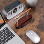 Htoxsdc Pen Holder Desk Organizers and Accessories Desk Decor ，Exquisite Wooden Pen Holder ，with a Cool Pen and Two Refills for Office and Home (Style B)