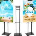 VAIIGO 2Pack Poster Stand for Display, Heavy Duty Floor Standing Sign Holder, Double-Sided Poster Board Stand, Adjustable Height Up to 80 inch, Outdoor Banner Stand for Board & Foam Display, Black