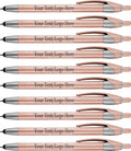 Personalized with Your Custom Logo or Text Pens-Pack of 450- for Marketing, Parties, and Events, 2 in 1 Capacitive Stylus & Ballpoint Pen Compatible with Touchscreen Devices, Black Ink, Rose Pens