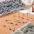 WILLBOND 500 Pack Map Push Pins Map Tacks Small Round Head Push Pins Thumb Tacks for Travel Picture Photo Bulletin Board Wall DIY Craft School Office Home(Gray,1/6 Inch)