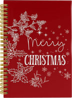 Knibeo Red Christmas Notebook Journal - Christmas Notebook, Red Notebook, Red Christmas Notebook, 5.5×8.3 Lined Paper Spiral Bound Notebook with 164 Pages