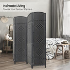 Cocosica 4 Panel Room Divider,6Ft Folding Privacy Screen,Tall - Extra Wide Foldable Panel Partition Wall Divider with Diamond Double-Weaved Hand-Woven Design Room Screen Divider