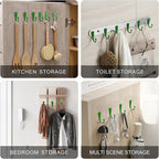 ZAYBOD 15 Pcs Coat Hooks, Hanger Hook with 30 Pieces Screws for Hanging Hat, Towel, Key, Robe, Coats, Scarf, Bag, Cap, Coffee Cup, Mugs(Green)