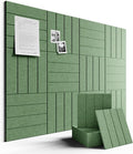 Large Felt Bulletin Board 48" x 36" Cork Board Alternative-12 Pack with 70 Safe Removable Adhesive Tabs, Cork Boards for Walls Felt Board for Home Office Classroom Pin Board-Moss Green