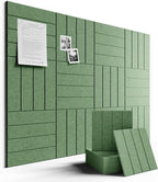 Large Felt Bulletin Board 48" x 36" Cork Board Alternative-12 Pack with 70 Safe Removable Adhesive Tabs, Cork Boards for Walls Felt Board for Home Office Classroom Pin Board-Moss Green