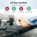 EdgeRest PostureUp L-Shaped Desk Long Wrist Rest Elbow, Forearm & Wrist Comfort Support for Table or Desk Edge, Non-Slip, Memory Foam Padding, Ergonomic Design for Work, Universal Fit, Black
