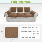 Couch Arm Covers, Waterproof Armrest Cover for Sofa, Armchair, Loveseat, Non-Slip Recliner Arm Covers, Sofa Headrest Covers, Arm Chair Covers Set of 2 (Coffee, 24"×20")