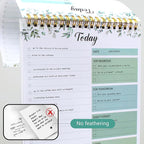 To Do List Notepad - Undate To Do List Planner for Work with 52 Sheets, 6.5" x 9.8" Checklist Productivity Organizer with Hourly Schedule for Task Management-Verdant