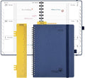 POPRUN 2026 Weekly and Monthly Planner Calendar, January 2026 - December 2026,Medium-6.75" x 8.75" Spiral Bound Appointment Book, Includes Monthly Tabs, Inner Pocket,Soft Cover - Navy Blue