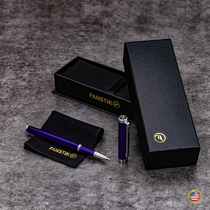 FANSTIK Customized Luxury Rollerball pen, fancy gift set for women, Professional executive pen gift set for men and Woman (B Lux RollerBall Set)