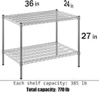 Regal Altair 24" Deep x 36" Wide x 27" Height Wire Shelving Kit | 2-Tier | NSF Commercial Storage Rack Unit
