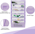 EasyPAG 8 Pocket Mesh Wall File Organizer, Hanging Paper Folder Holder with Classify Label, Vertical Wall Mount Mail Organizer for Office Home Classroom, Purple