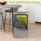 efluky Recycling Bin Holder 100L, 26 Gallon Trash Can with Lid, Garbage Bag Holder for Yellow Bags, Easy Removal, (Inner Bag Not Included) -Grey