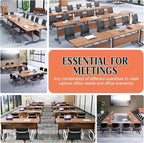 JEHUJD Conference Table,55.1''Folding Conference Room Table for 4-12 People,Mobile Flip Top MeetingTraining Table with Different Coulor and Styles for Offices, Classrooms,Meeting Room (4, 70.8''D)