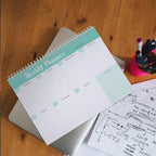 SEWACC Weekly Work Planner Notepad with Bookmark for Homeschool and Study Undated Daily Calendar and Efficient Plan Pad Portable Spiral-bound Appointment Organizer for Task and Goal