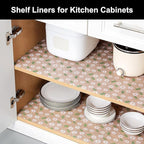 Cooyes Shelf Liner – Premium Non-Adhesive Cabinet & Drawer Liner for Kitchen – Waterproof Shelf Paper with Modern Pattern – Durable EVA Cabinet Mat – Easy to Cut (17.5" W x 360" L)