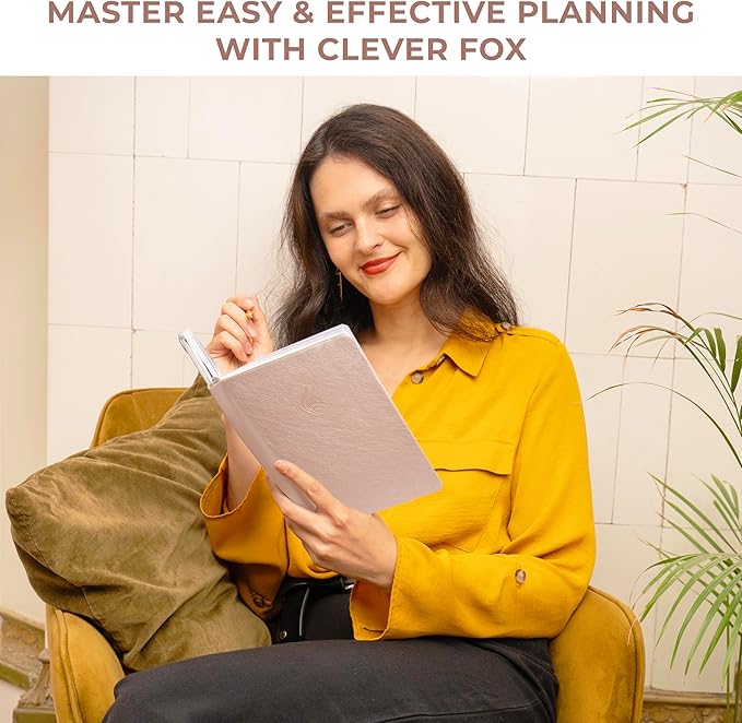 Clever Fox Dated Planner 2026-2027 – Weekly Life Planner Notebook for Time Management – Planner with Habits Tracker & To-Do List (Rose Gold)