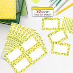 Wonmon 200 PCS Lemon Name Tags Stickers, Self Adhesive Lemon Style Name Tag Labels Stickers for Back to School Classroom Student Office Desk Cubby Locker Themed Party, 2x3 inch