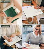 PAIBAS Blank Journal Notebook for Women Men,160 Pages,A5 Hardcover Sketchbook for Drawing, Sketch book, Unlined Notebooks for School,Work, Note Taking,Travel Journals for Writing 5.8"x8.5" (Green)