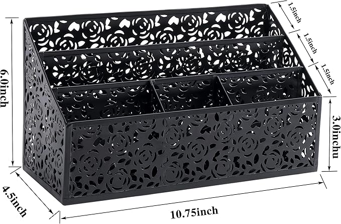 DINGTAI Mail Organizer Countertop, Modern Mail Holder Countertop, Desk Organizers and Accessories, Boho Desk Accessories, Bill Mail Papers Letters Organizer, Mail Sorters, Pencil holders(Black)