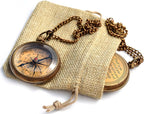 Trust in The Lord With All Your Heart - Proverbs 3:5-6 Quote Engraved Compass With Wooden Box, Greeting Card, Gift Compass, Graduation Day Gifts 2024 for Women Men Boys Girls