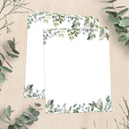 Leaf Theme Paper Stationery, Greenery Letterhead Paper 8.5 x 11 Inches, 50 Sheets, Elegant Writing Paper, Pretty Stationary Paper, Decorative Printer Paper