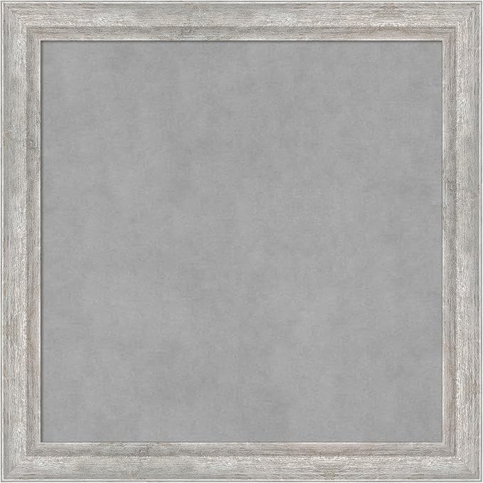 Amanti Art Silver Framed Magnetic Board 23x23 Medium Vision Board for use with Magnets, 100% Metal Sheet to Display Items as Office Decor or for Home Organization in mudroom, Kitchen or Kids Room