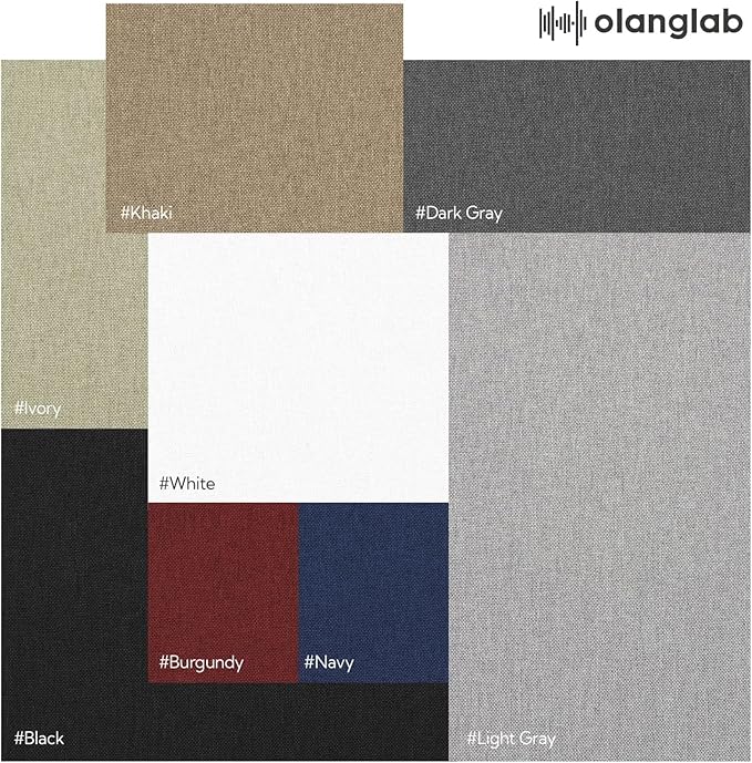 Olanglab Acoustic Panels 2 Pack, 48''x24'' Large Sound Panels, Fabric Wrapped Sound Proof Foam Panels for Walls, Sound Absorbing Panels for Recording Studio Acoustical Treatments (Light Grey)