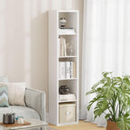 Jpiziso 5 Cube Storage Organizer Single Row, Cube Shelf with Heavy-Duty Thick Boards, 13.31" L x 9.37" W x 60.55" H, Smooth Easy-Clean Panels, Simple Assembly, for Living Room Bedroom Office, White