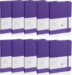 EMOMAS Lined Journal Notebook, 10Pack Hardcover Notebook for Men & Women – Journals for Writing, Work, School, Home & Daily Notes, 160 Pages – Medium A5, 5.7"x8", 100 gsm Thick Paper (Purple)