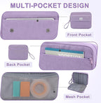 VASCHY Colored Pencil Case, Corduroy Large Pencil Pouch for Art Pens Markers Gel Pens Big Holder Organizer Fits 192 Pencils for Girls Women Light Purple