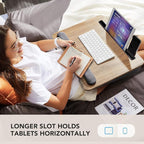 HUANUO Lap Laptop Desk - Portable Lap Desk with Pillow Cushion, Fits up to 17 inch Laptop, with Anti-Slip Strip & Storage Function for Home Office Students Use as Computer Laptop Stand, HNLD28WN