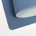 Wolaile Faux Leather Desk Pad Blotter,Water and Slip Resistant Writing Desk Protector Mat,Blue Large Mouse Pad for Desktop/Office Home Table Cover,36x17 in