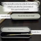 Custom Engraved Mechanical Pencil – Personalized 2.0mm Refillable Drafting Tools – Gift for Architects, Engineers, Students, Designers, Graduation (Chrome w/ Gold Trim Pencil Engraved)