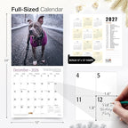 RED EMBER Pit Bulls 2026 Wall Calendar 12 Month | 12" x 24" Open | Thick & Sturdy Paper | Holiday Gift | Cute Puppy Dog Calendar 2026