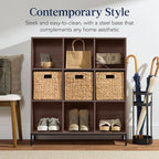 Best Choice Products 9-Cube Bookshelf, 3-Tier Wood Storage Bookcase W/Legs, 11in Shelf Opening, Cube Organizer, Living Room, Office, Nursery - Walnut