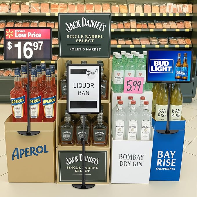 4Pack Sign Stand for Display 8.5 x 11, Adjustable Poster Stand for Table Top & Floor, Floor Standing Sign Holder, Signage Stands for Business, Tradeshow, Store, Farm Display Stands