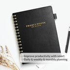 SUNEE 2026 Planner 5.9" x 8.3" – Dated Productivity Planner for Time Management - Daily,Weekly & Monthly Planner to Achieve Goals - Planner 2026 dated from January 2026 – December 2026,Black