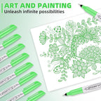Green Ultra Fine Point Permanent Markers, 20 Pack, 0.4 mm, Precision Extra Fine Tip for Detailed Writing, Art, Crafts & Labeling on Paper, Plastic, Glass, Metal, Waterproof, Fade-Resistant Ink ﻿