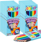 Craiiby Premium Colored Pencils, Soft Core, 288 Count (Pack of 24), 12 Colors Pre-sharpened Color Pencils Bulk, Back to School Supplies, Classroom Prizes (12)