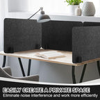 Fabbay 10 Pcs Acoustic Freestanding Desk Divider Desk Partition 16 x 24 Inch Table Freestanding Up Privacy Panel Visual Distraction and Noise Reducing for Office Furniture Classroom (Black Gray)
