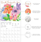 Graphique 2026 Live Love Laugh Mini Wall Calendar | 7” x 7” | Thick Paper | Home & Office Organizer | Large Monthly Grid | 3 Languages & Marked Holidays | 4 Month Preview Page for 2027