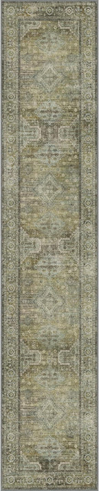 GENIMO Runner Rug 2x10 Non Slip Machine Washable Vintage Hallway Runner Rugs, Low Pile Lightweight Mat for Living Room, Entryway, Bedroom, Kitchen and Corridor, Distressed Sage