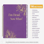 SUNEE End of Life Planner - I'm Dead Now What Planner for Seniors & Family Legacy, Large Print Spiral-Bound Estate Planning Organizer with Tabs - Final Wishes, Passwords & Funeral Planning, A4, Purple